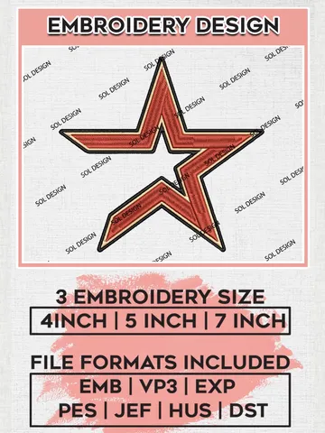 MLB Houston Astros Embroidery Design Files, MLB Houston Astros Team Embroidery, MLB Teams, 3 sizes, MLB Machine embroidery designs, Digital Download $6.99