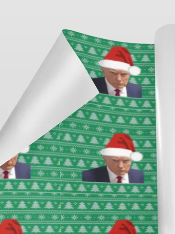 Trump Mugshot Santa Christmas Gift Wrapping Paper 58"x 23" (1 Roll) $24.97