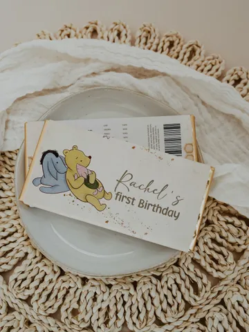 Winnie the Pooh Chocolate Wrapper; Winnie the Pooh 1st Birthday; Printable Chocolate Wrap;  Pooh Party Decoration;Chocolate Bar Wrapp hc12 $10.45