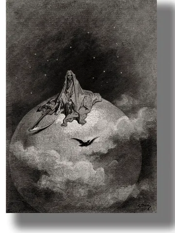 The Raven and Grim Reaper by Gustave Dore. $22.00