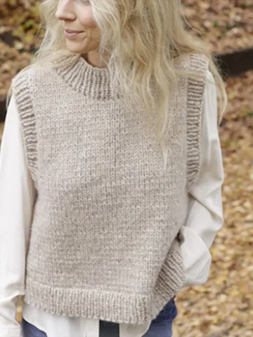 Waistcoat vest knitting pattern women chunky easy pattern sleeveless top sweater pdf instant download $5.99