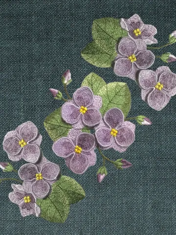 Set ofsix designs Violets with 3Delements machine embroidery design digital embroidery pattern home andclothing décor embroidery motif loral $15.01