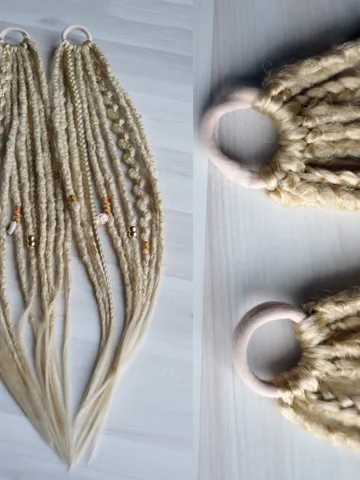 Dreads on hairband Crochet Dreadlocks extensions Ponytail blonde synthetic summer hair Hippie bohemian boho style Instant extension $69.30