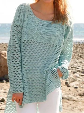CROCHET PATTERN Sweater, crochet mesh sweater, mesh top, Instant PDF Download Beginner pattern sweater $6.68