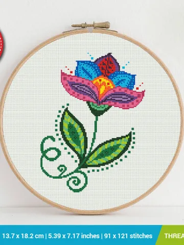 Mandala flower Cross stitch pattern | Embroidery Pattern | Instant Download | Embroidery Designs $6.40