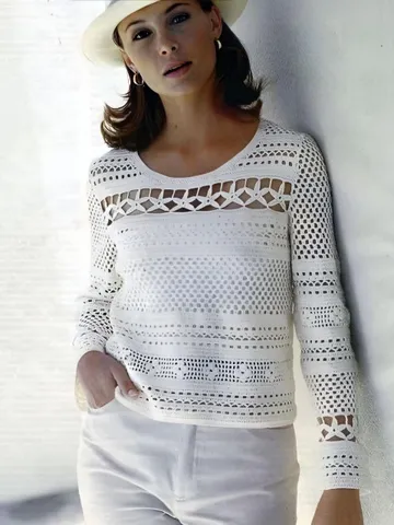 Pullover crochet pattern, summer sweater crochet pattern , women sweater pdf $6.68