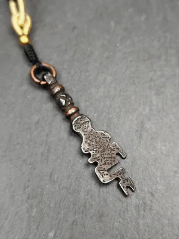 Antique Tibetan Amulet,The Key of Heart Pendant, Gandhanra Handmade Himalayan Style Pendant,Lucky Charm,Made of Cold Iron
