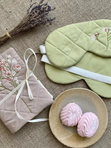 Sleep mask Pouch Scrunchies Hair Scarf for Scrunchies in the hoop machine embroidery design, ITH project machine embroidery pattern $11.55