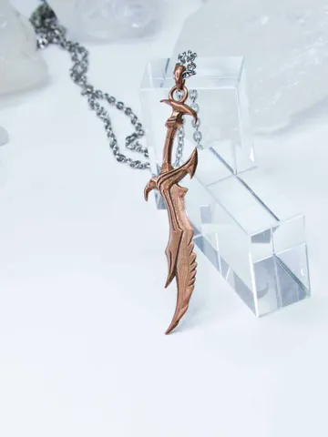 Pure copper Skyrim daedric sword pendant / Skyrim sword necklace / Skyrim, oblivion, morrowind cosplay / Handmade amulet $50.60