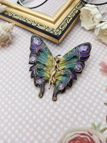 Vintage Butterfly, Wing Brooches, Fairy Butterfly, Brooch Amethyst, Jewelry butterfy $210.00