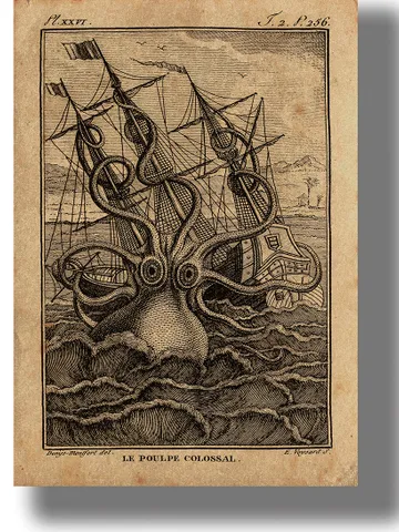 Giant octopus drugs the ship to the bottom. $21.00