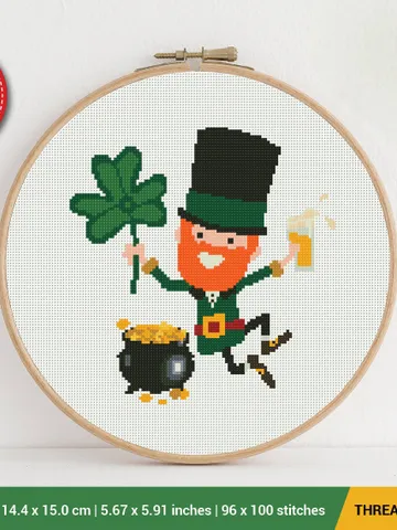 Saint Patrick's day Cross stitch pattern | Embroidery Pattern | Instant Download | Embroidery Designs $5.94