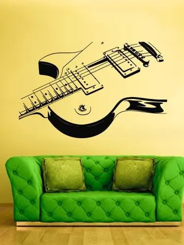Electric guitar Wall decal Music Garage Sticker z1299 $23.99