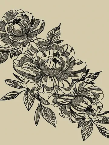 Peonies Set redwork Machine Embroidery Design $7.00