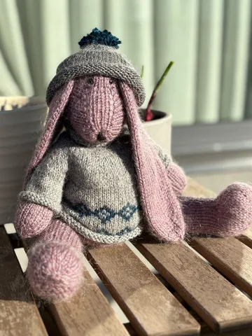 Hand-Knitted Alpaca Bunny – Soft Plush Toy, Cozy Gift, Nursery Decor