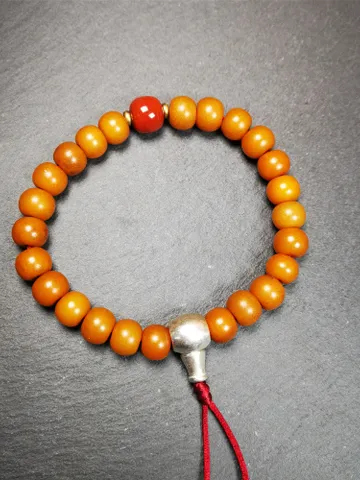 Gandhanra Handmade Tibetan Bracelet Mala,24pcs Corypha Linn Seed Beads,Prayer Beads ,Diameter 0.4&quot;, Circumference 8.7&quot; $29.99
