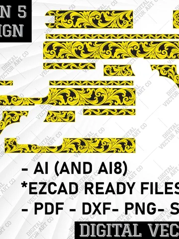 Glock 17 Gen 5 Scroll Design For Laser Engraving Firearms. Gun engraving,customs,laser file,firearms. $40.00