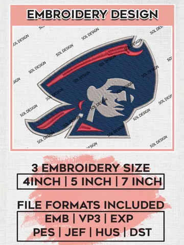 NCAA Robert Morris Colonials Mascot Logo Embroidery Designs, NCAA Logo Machine Embroidery Files, NCAA Robert Morris Colonials Logo, NCAA Embroidery Designs, Machine Embroidery Designs, Digital Download $6.99