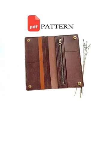 Pattern long wallet - Pattern of a leather wallet - Download PDF $5.00