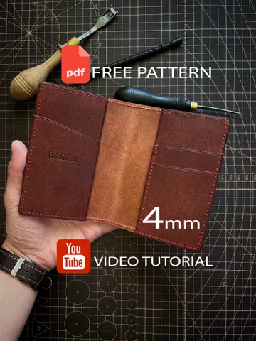 Free PDF Pattern. Passport cover Pattern 4 mm / Dockholder Pattern / Auto-document holder - PDF Download - Leather pattern PDF $0.00