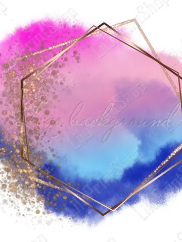 Watercolor Pink & blue logo Background png Pink,blue and gold confetti logo design overlay Digital instant download $2.85