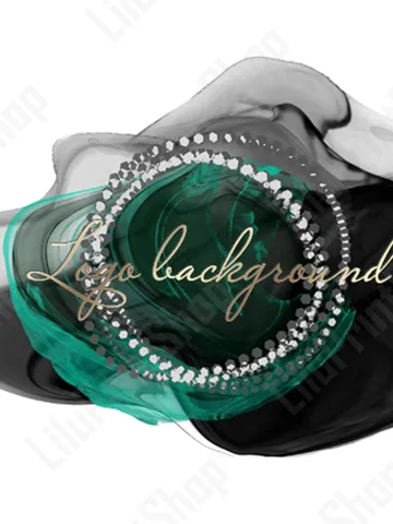Black and Emerald Green logo background, Black and teal logo png overlay, Alcohol ink logo png instant download $2.44
