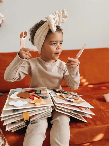 Personalized Quiet Book for Toddler Girl or Boy, Montessori Felt Busy Book for Travel, Soft Sensory Activity Book for 1 2 Year Old Baby $80.00