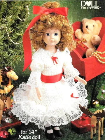 Merrie Christmas Doll Vintage Crochet Pattern PDF Crocheted Dress for 14 inches Katie Doll $2.50