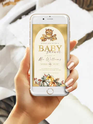 Little Pumpkin is on the way; Editable Autumn Pumpkin Baby Shower Invitation Template Canva; Fall 2022 Autumn Smartphone Digital Invitation $10.98