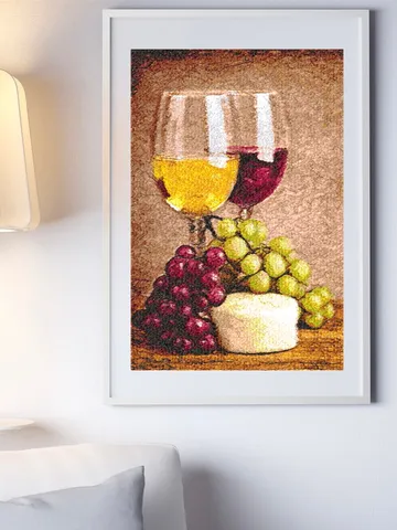 PhotoStitch Wine with cheese and grape machine embroidery designs digital embroidery pattern PhotoStitch Machine embroidery motif food $9.24