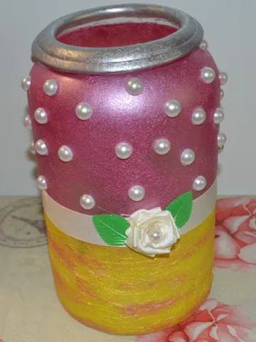 Hand Painted Vase-hand-decorated glass flower vase.