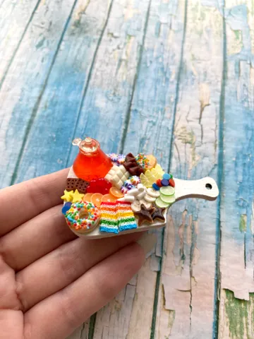 Magnet Miniature Rainbow Charcuterie Board with Polymer clay Souvenir $18.00