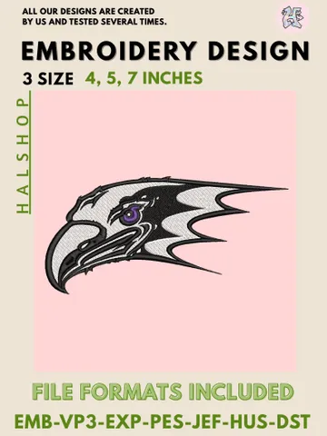 Niagara Purple Eagles NCAA College Team Embroidery File, Digital Machine Embroidery Design, 3 Sizes Included, Instant Download $6.99