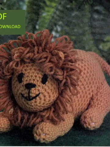 Lenni Lion Toy Vintage Crochet Pattern 46 $2.50