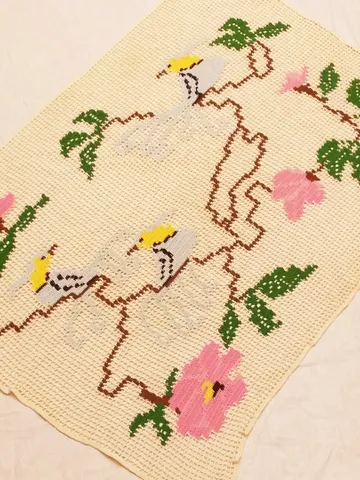 Pattern Square Crochet Tablecloth. Beautiful design for the room. $5.00