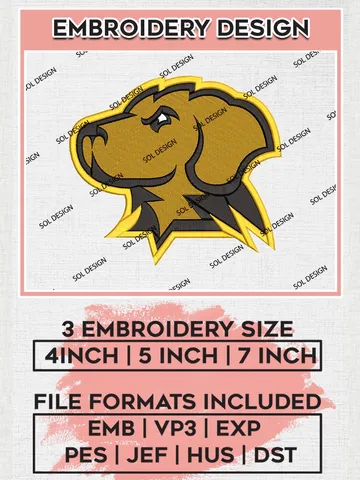 NCAA UMBC Retrievers Team Head Mascot Logo Machine Embroidery Design, NCAA UMBC Retrievers Team Design Design files, NCAA Team Embroidery Designs, NCAA Machine Embroidery Designs, Digital Download