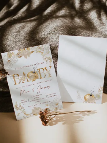 Rustic Autumn Baby Shower Invitation; Boho Flowers Baby shower; Little Pumpkin baby shower; editable template canva; Fall; Autumn; Pumpkin $10.45