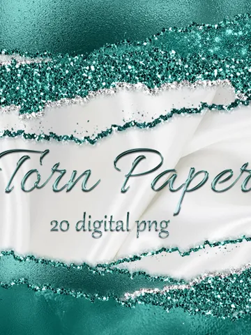 Glam Edges; Glam Digital Borders; Glitter Torn Paper; Glam Ripped Edged; Commercial Use; Glam Wavy Borders; Gold Torn paper clip art