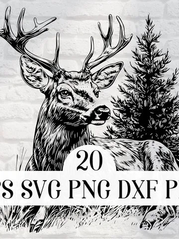 Vector Deer Design Bundle 20 cute Fawn PNG for Sublimation Deer SVG file for cricut, wild Fawn Laser Cut file for engraving, Print wall art $2.99