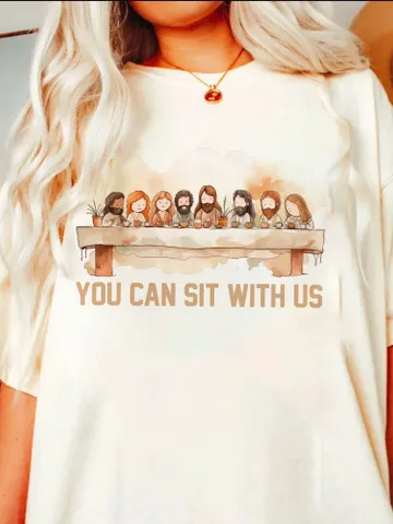 Easter Jesus png, Christian Sublimation Jesus png, You Can Sit With Us, Faith Shirt Easter Lord's Last Supper Disciples, Jesus Sublimation $4.46