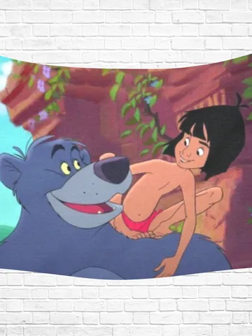 Jungle Book Wall Tapestry, Cotton Linen Wall Hanging $48.00