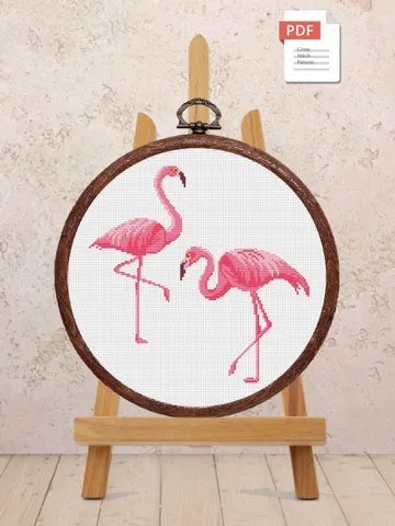 Flamingos Cross Stitch Pattern, Animals Cross Stitch, Embroidery Flamingo, Flamingo xStitch, Flamingo patterns, Modern Cross Stitch #anm030 $4.00