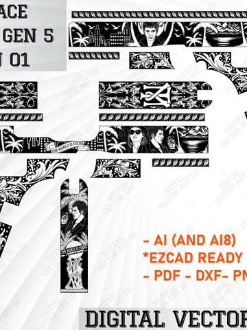 Scarface Design Glock 19 Gen 5 | Digital Laser Engraving File | Ezcad Svg | Custom Art | Vector $80.00