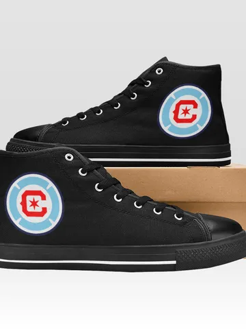 Chicago Fire Shoes, High-Top Sneakers, Handmade Footwear $59.97