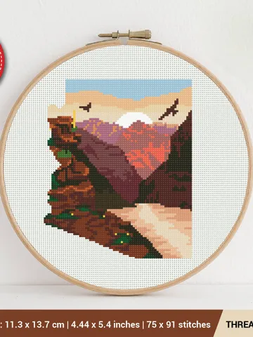 Arizona State Shape Cross stitch pattern | Embroidery Pattern | Instant Download | Embroidery Designs $5.94