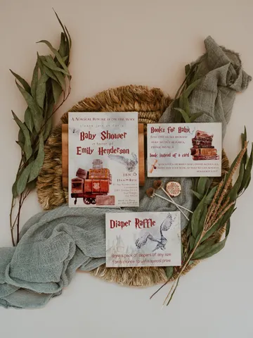 Wizard Baby Shower Invitation; Magic School Baby Schower kit template; A Magical Bundle on the Way; Magic School Invite Pack editable canva $22.95