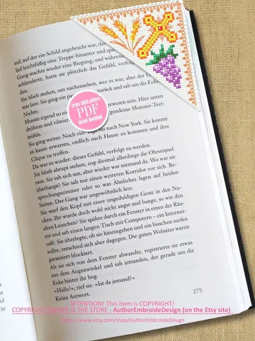 Corner bookmark cross stitch pattern PDF download Simple handmade bookmark digital PDF, Bible bookmark corner, Christian cross stitch #B130 $4.10