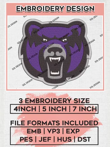 Central Arkansas Bears Embroidery Designs, NCAA Logo Embroidery Files, NCAA Central Arkansas Bears Logo, NCAA Embroidery Designs, Machine Embroidery Designs, Digital Download $6.99