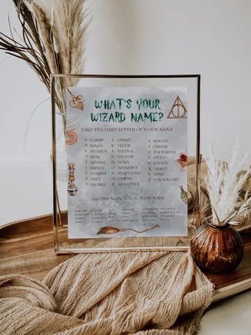 What's your Wizard Name; Wizard Baby Shower; Magic School Baby Shower template; Instant Download; ms7 $7.55
