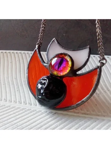 Moon crescent necklace, blood moon necklace, black lilith, soldered crescent, Halloween moon, witchy aesthetic $55.00